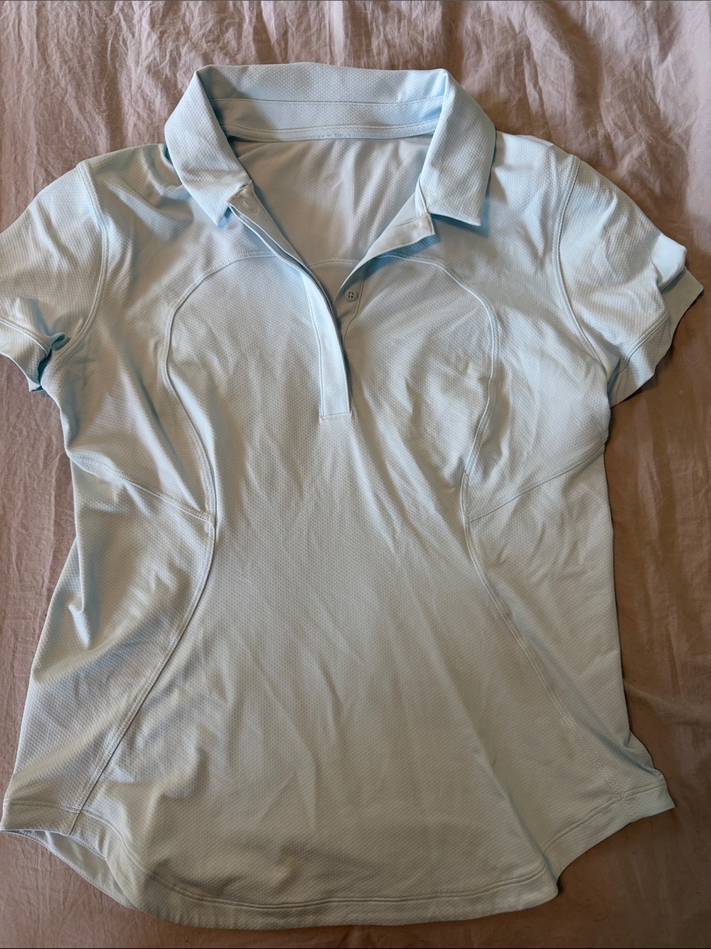 lululemon athletica Light Blue Short-Sleeve Polo Jersey